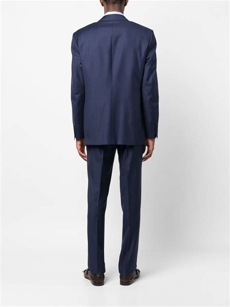 Canali Single Breasted Wool Suit Farfetch