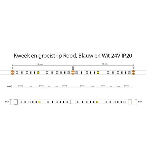 5 Meter Groei Led Strip IP20 24V R W R B 2 1 2 1 120 Leds P M Kopen