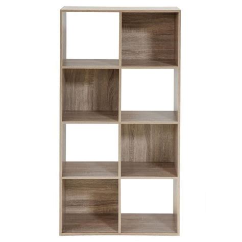 COMPO Meuble de rangement contemporain 8 cases coloris chêne L 62 cm