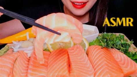 Asmr 연어회 먹방 Raw Salmon Mukbang Cá Hồi Sống แซลมอนซาซิมิ サーモン刺身 Eating