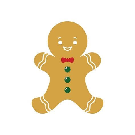 Cookie Gingerbread Man Ano Novo Natal Festa Saborosa Senhor Vetor Premium