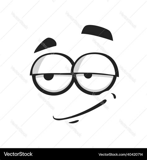 Cartoon face smirk or simper emoji character Vector Image