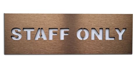 Buy Bsydesign Aluminium Bronze Staff Only Sign Office Plaque For