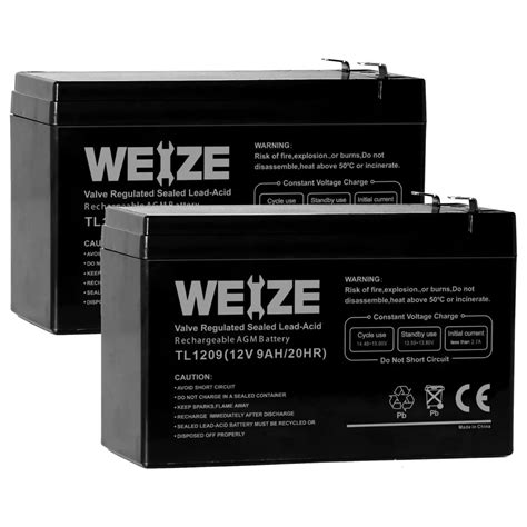 Weize 12v 9ah Deep Cycle Agm Battery With F2 Terminals Replaces 12v 8