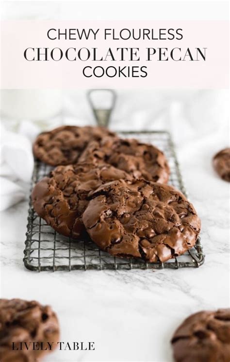 Chewy Flourless Chocolate Pecan Cookies