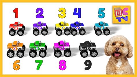 Learn To Count To 10 With Monster Trucks Educational Cartoon For Kids