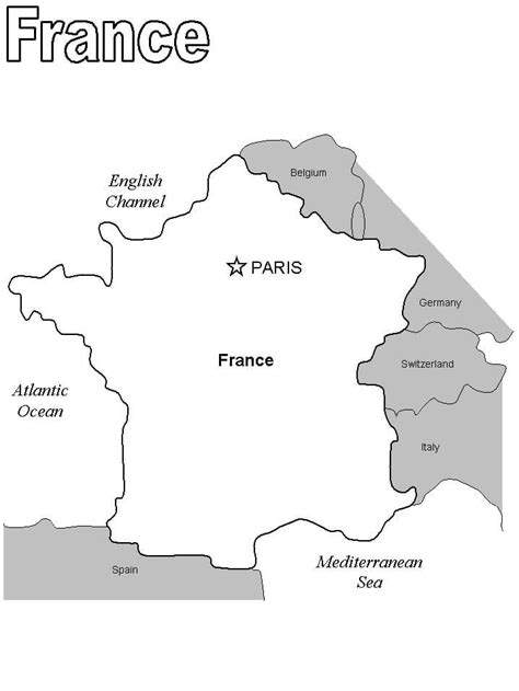 Mapa De Francia Para Colorear Imprimir E Dibujar Coloringonly Com