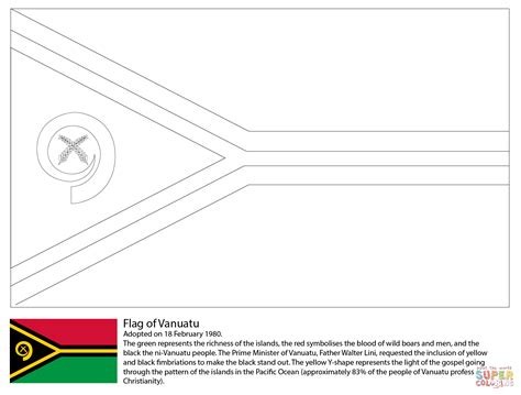 Flag of Vanuatu coloring page | Free Printable Coloring Pages