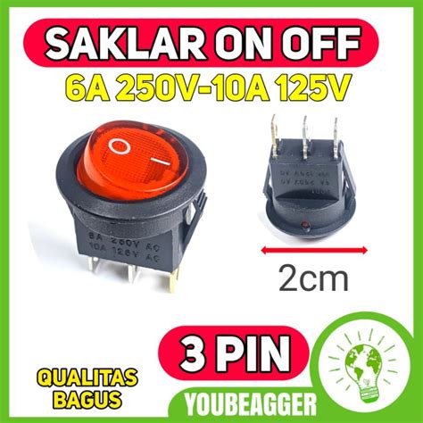 Jual Switch On Off Bulat Pin Led Saklar On Off A V A V