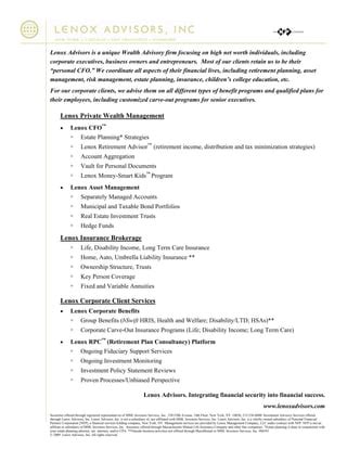 Lenox Overview Pdf