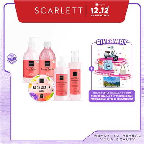 Jual Scarlett Whitening Happy Series Paket Body Care Scarlett Lengkap