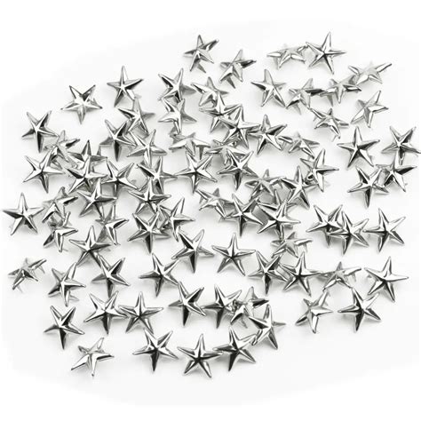 Pcs Silver Metal Decorative Star Spots Studs Rivets Spikes Diy