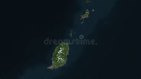 Grenada Highlighted. High-res Satellite Stock Illustration ...