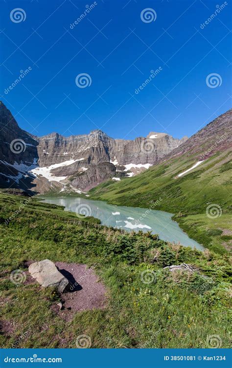 Cracker Lake Campground Glacier National Park Stock Photography