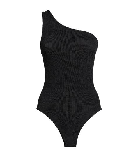 Hunza G One Shoulder Nancy Swimsuit Black Editorialist