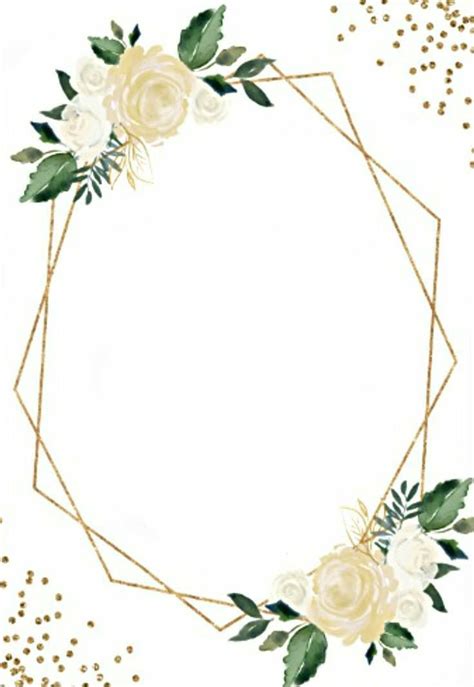 Pin by رنو on اطار صوره | Gold wedding flowers, Wedding frames, Floral invitation