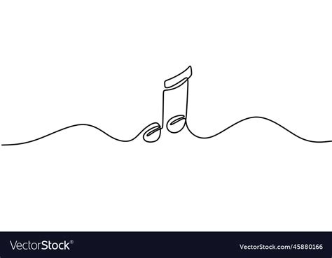 Whole Note Single One Continuous Line Art Vector Image