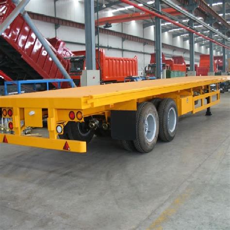 Axles Container Transport Flatbed Semi Truck Trailer Ft Axle