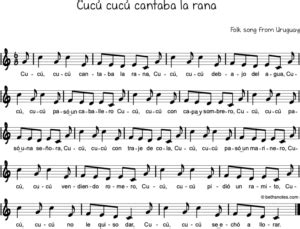 Cucú cucú cantaba la rana - Beth's Notes