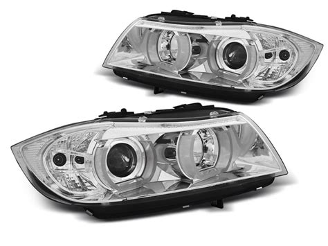 Fari Xenon 3D Angel Eyes BMW Serie 3 E90 E91 05 08 Chrome