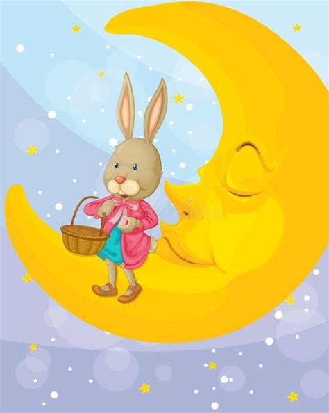 Rabbit On The Moon Cartoon Stock Vector Illustration Of Moon 28186064