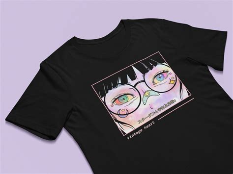 Aesthetic Anime Girl T-shirt Vintage Heart Kawaii Clothing - Etsy