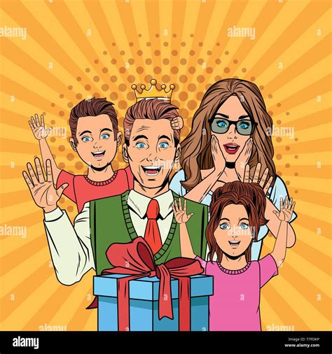 Fathers Day Pop Art Cartoons Stock Vector Image And Art Alamy