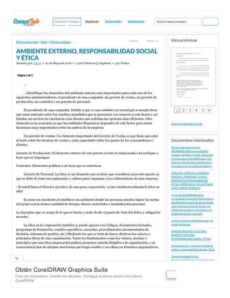 Ambiente Externo Responsabilidad Social Y Tica Composiciones De