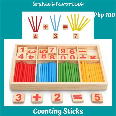 Counting Sticks Montessori Math Sticks Wooden Colorful Calculation Toy