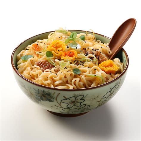 Premium Photo | Cup of instant noodles with wooden spoon