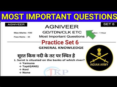 AGNIVEER GD TDN CLK Exam 15 Jan 22 Most Important Questions Indian