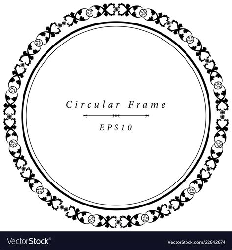 Ornamental Antique Frame In Circular Shape Vector Image