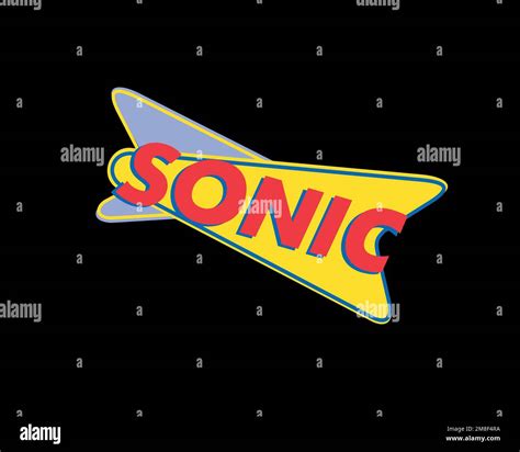 Sonic Drive In, Rotated Logo, Black Background B Stock Photo - Alamy