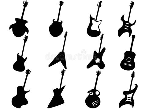 Guitar Silhouettes Stock Vector Illustration Of Jazz 14728821