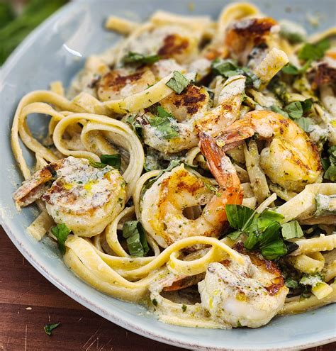 Creamy Pesto Shrimp Fettuccine Beautiful Eats And Things