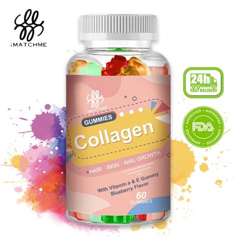 IMATCHME Collagen L Glutathione Gummies With Vitamin A E For Anti Aging