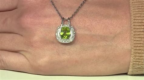 Chic Arizona Peridot Platin Plattierter Silber Anh Nger Ct