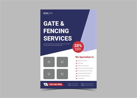 Fence Service Flyer Template 3323196 Vector Art At Vecteezy