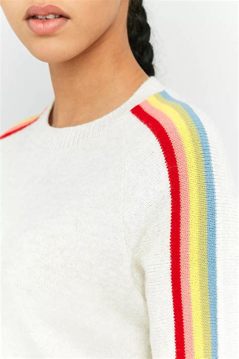 Urban Outfitters Striped Rainbow Jumper Urban Outfitters