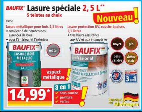 Promo Baufix Lasure Spéciales 2 5 L chez Norma iCatalogue fr