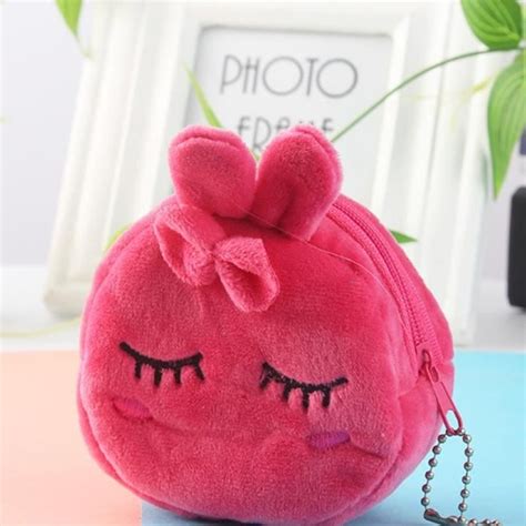 Porte monnaie en peluche de dessin animé pour femmes mignon sac à