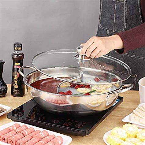 Jinxiao Stainless Steel Shabu Shabu Hot Pot With Divider Lid Yin Yang