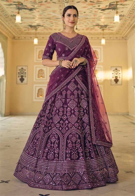 Purple Soft Net Circular Lehenga Choli