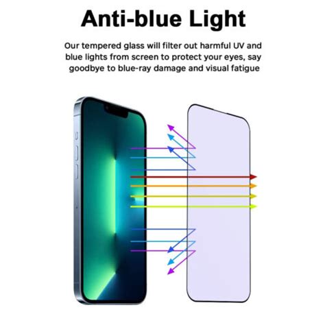 2x For Iphone 1514131211x8 Anti Blue Light Tempered Glass Screen Protector Ebay