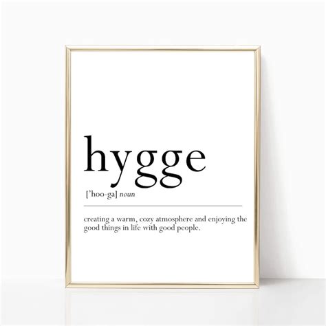 Hygge Definition Art Printable Hygge Definition Poster Etsy