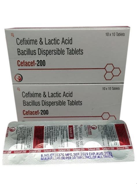 Cefacef Cefixime And Lactic Acid Bacillus Dispersible Tablet