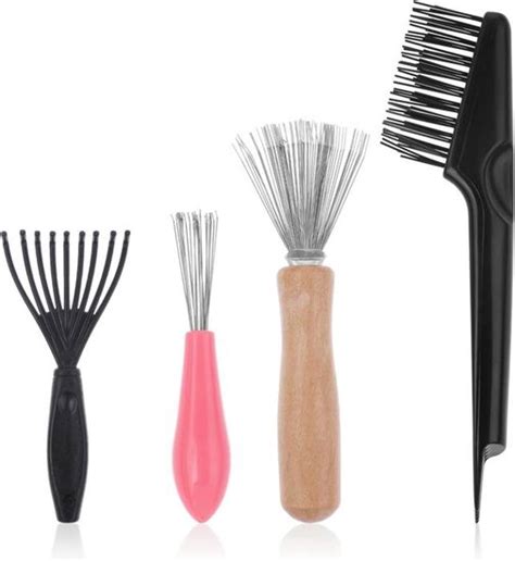 Lot de 4 brosses à cheveux Outil de nettoyage pour enlever la