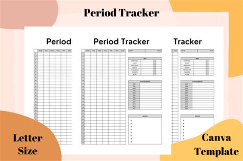 Period Tracker Sheet Canva Template Graphic By Bks Studio Creative