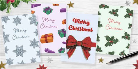 Merry Christmas Greeting Card Set | Twinkl Party - Twinkl