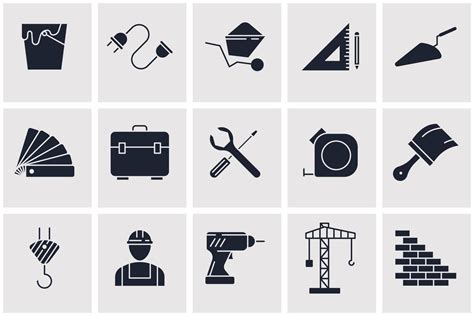 Construction Set Icon Symbol Template For Graphic And Web Design